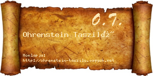 Ohrenstein Tasziló névjegykártya